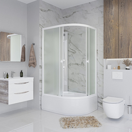 Душевая кабина Niagara Promo P90/80/40L/MT/BK 90x80x195 L стекло матовое/профиль белый
