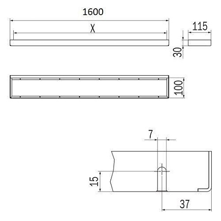 Рейлинг Inda Indissima Barra A8883RNE 160 черный матовый