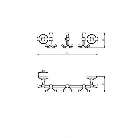 Крючок Migliore Fortuna 27715 тройной, хром