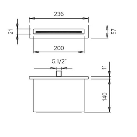 Верхний душ Palazzani 9926L243 каскадный, белый матовый