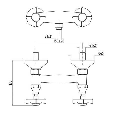 Смеситель Tiffany World London TW1707517DOoro для душа, золото