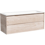 Тумба с раковиной Sancos Marmi 2.0 120 MR2.0120EG два смесителя, дуб галифакс натуральный/белый