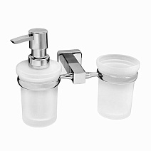 Дозатор WasserKRAFT Lippe K-6589 со стаканом, хром/матовое стекло