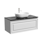 Тумба c раковиной и столешницей Sancos Very 100 VR100W+TT100A1X Bianco/Black Sky