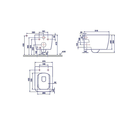 Биде подвесное Boheme Zen 967-BIDET-B черный