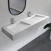 Раковина подвесная ABBER Stein AS2643-1.2 двойная, белый матовый