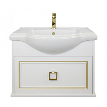 Тумба с раковиной Tessoro Foster TS-F9065-CH-W-G 65 подвесная, белый с патиной золото