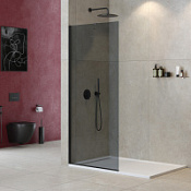 Душевая перегородка Cezares Liberta LIBERTA-L-1-TB-90-GR-NERO тонированное/черный матовый