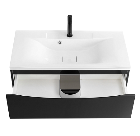 Тумба с раковиной BelBagno Marino MARINO-1000-2C-SO-NL-P 100 nero lucido