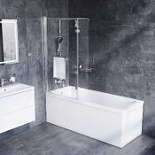 Шторка на ванну Damixa DX35WBS-D7W1-150MT 150x80 прозрачное стекло