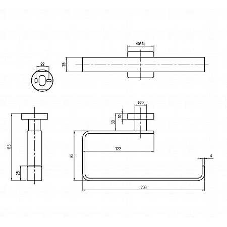 Полотенцедержатель Villeroy & Boch Elements Striking TVA15200500076 золото сатинированное