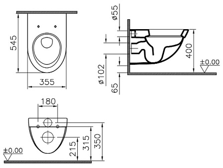 Унитаз подвесной VitrA Form 500 4305B003-0075