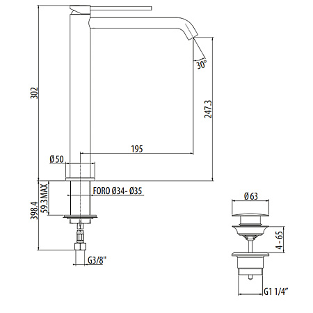 Смеситель Gattoni Circle Two 9148/91C0 для раковины, хром