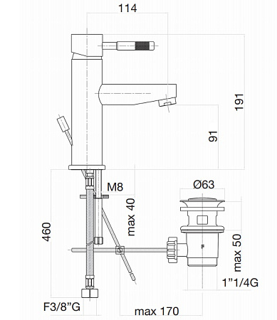 Смеситель для раковины Webert Rimini RI830102740 белый