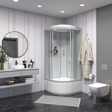 Душевая кабина Niagara Classic NG-2307-14 80x80x215 стекло матовое/профиль серебро