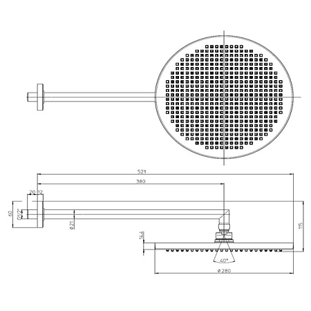 Верхний душ Bossini Apice H70430I.073 черный матовый
