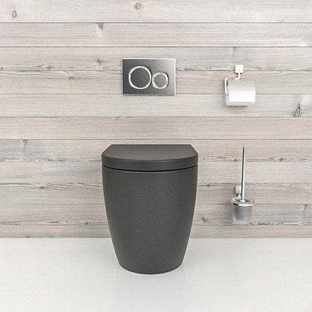 Унитаз приставной beWash Aldo BKFSR101565 с системой микролифт, черный матовый