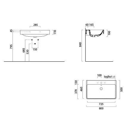 Раковина GSI Sand 9022 1 11 80 белый