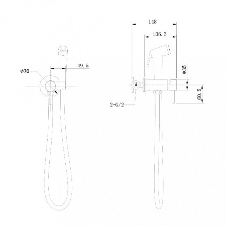 Гигиенический душ со смесителем Bravat D9151BW-ENG черный