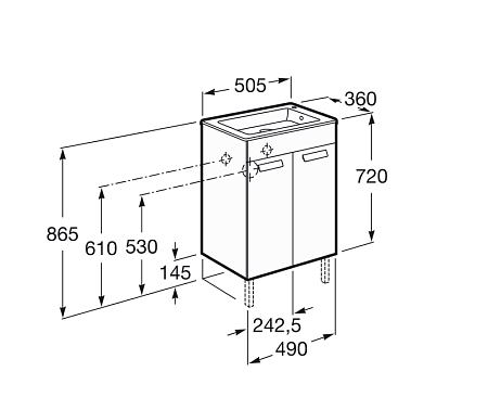 Мебельная раковина Roca Debba Unik 32799J00Y 50,5х36 см