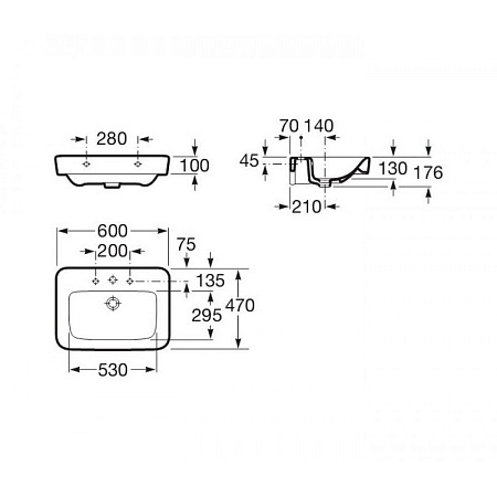 Раковина Roca Dama Senso Square 32751B000  60х47