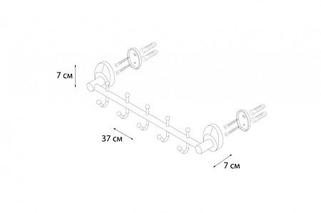Вешалка Fixsen Europa FX-21805-5 хром