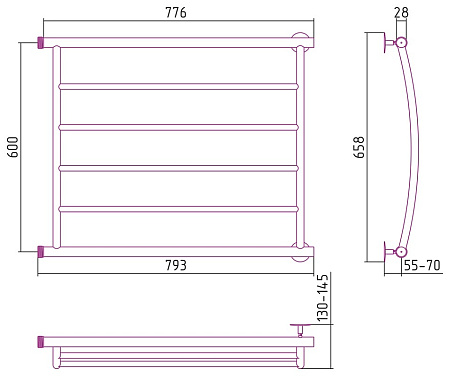 Полотенцесушитель водяной Стилье Минор 0602 60х80 хром