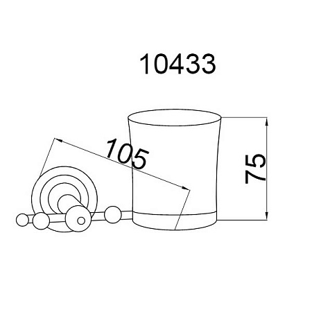 Стакан Boheme Brillante 10433 для зубных щеток, хром