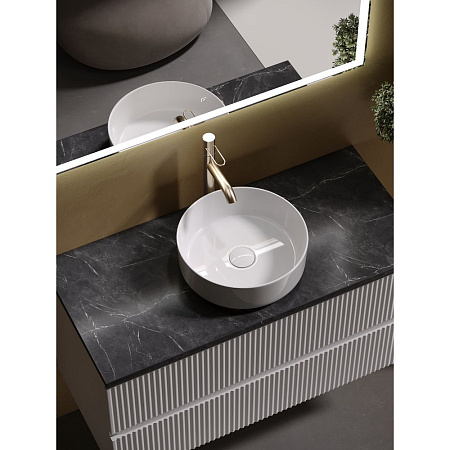 Мебель для ванной со столешницей Sancos Snob R 100 SNR100W+TT100A1X Bianco/Black Sky