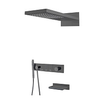 Душевой комплект Boheme Zodiac 132-2-SGM для душа, с изливом, оружейная сталь глянцевая