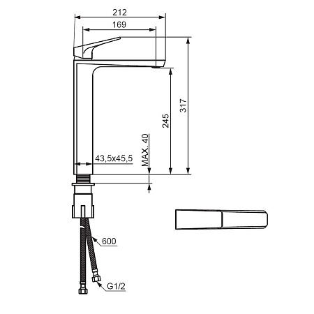 Смеситель Damixa Merkur 400250000 для раковины