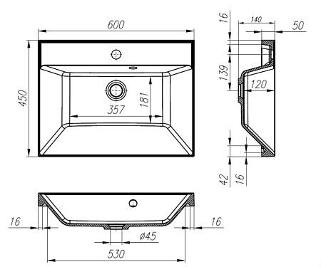 Тумба с раковиной BelBagno Marino MARINO-600-2C-SO-BO-P 60 bianco opaco