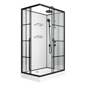 Душевая кабина Niagara Standart ST100/80/15QR/KL/BKT 100x80x225 черный матовый/прозрачный клетка