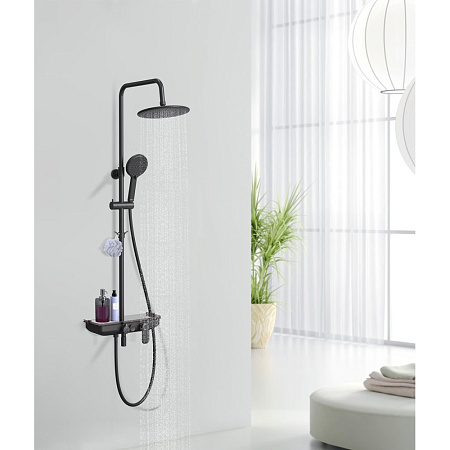 Душевая стойка Lemark Tropic LM7012BL черный