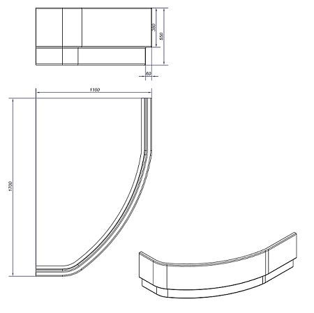 Панель фронтальная Cersanit Kaliope 170 универсальная