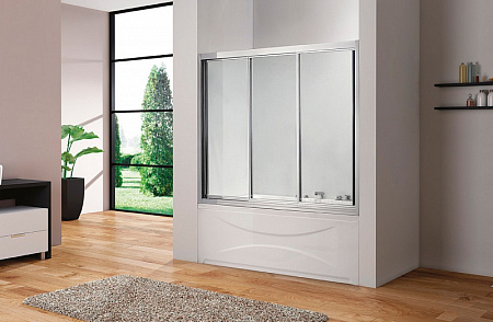 Шторка на ванну Cezares Family FAMILY-V-3-170/140-C-Cr-M 170 прозрачное стекло