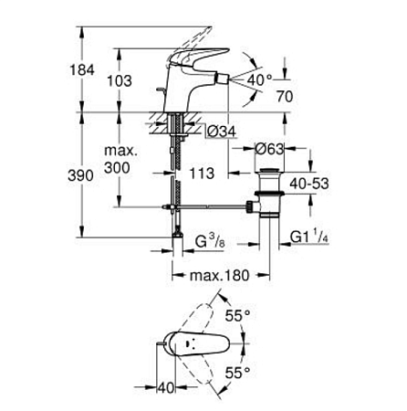 Смеситель Grohe Eurostyle New 23720003 для биде