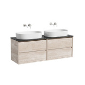 Тумба с раковиной и столешницей Sancos Marmi 2.0 140 MR2.070EG+TT140A1 дуб галифакс натур/Black Sky