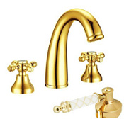 Смеситель Boheme Tradizionale oro 297-MR-W для раковины, золото/белый Murano