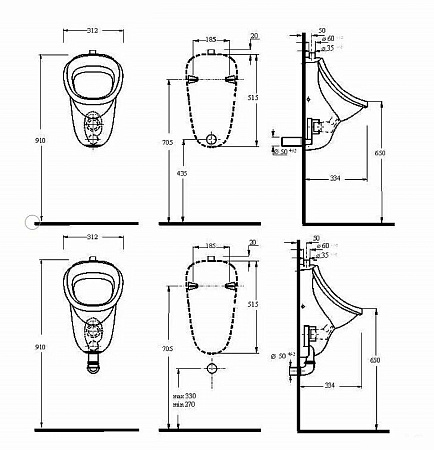 Писсуар beWash Eri 37108201 белый