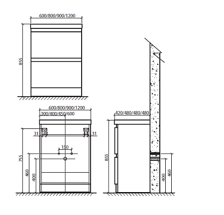 Мебель для ванной BelBagno Energia-N  90 bianco lucido, напольная