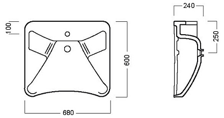 Раковина Hatria Autonomy Y0BV01 68 для людей с ограниченными возможностями