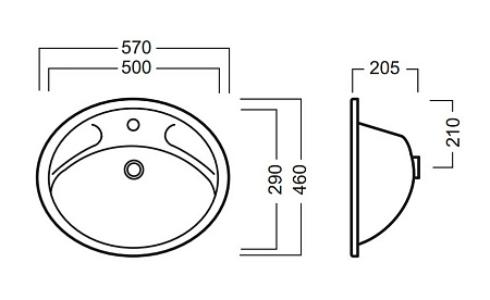 Раковина Hatria Carol Y631 57