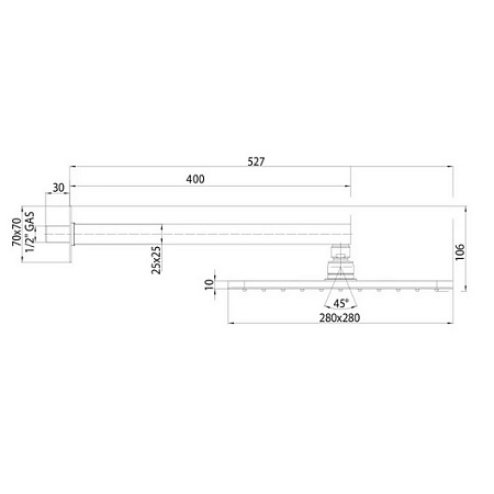 Верхний душ Bossini Cosmo H69598I.073 черный матовый
