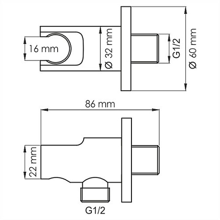 Шланговое подключение WasserKRAFT A148 с держателем белый