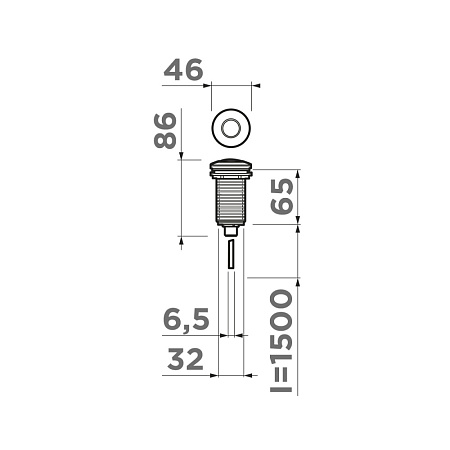 Кнопка пневматическая Omoikiri SW-01-GB графит