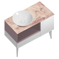 Тумба с раковиной Kerama Marazzi Cubo CO.97\MAL 97 белый матовый/мальва