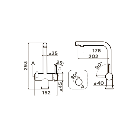 Смеситель Omoikiri Hotaru-GB 4994491 для кухонной мойки, графит