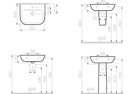 Раковина VitrA S20 5503B003-0001 60