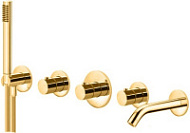 Смеситель Paffoni Modular Box MDE001HGSP для ванны с душем, золото